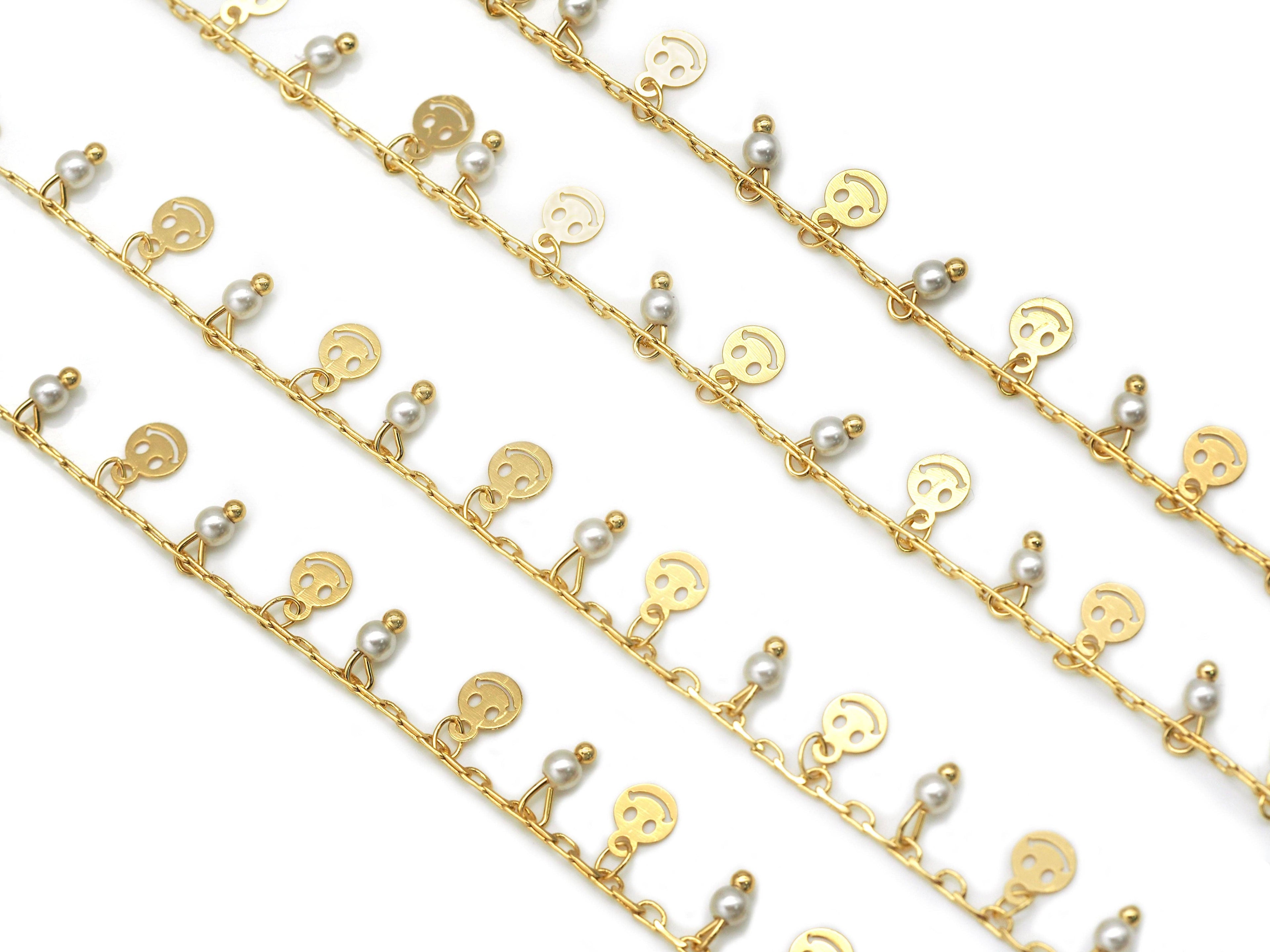Cute Smiley Face Pearl Chain, sku#E557