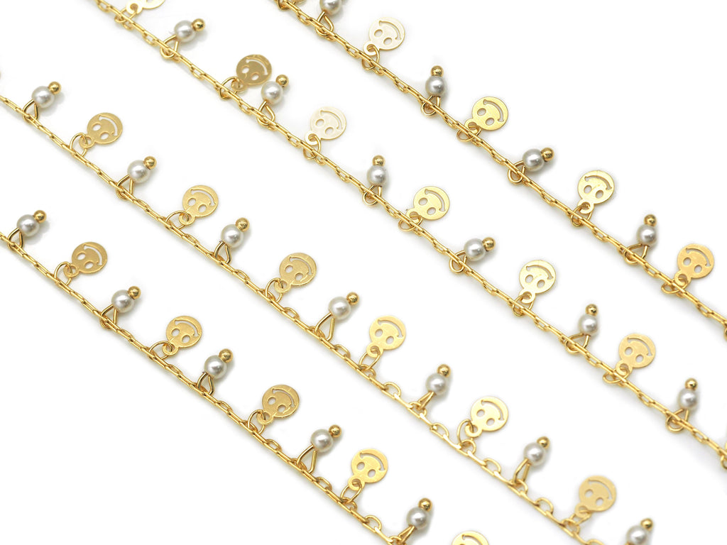 Cute Smiley Face Pearl Chain, sku#E557