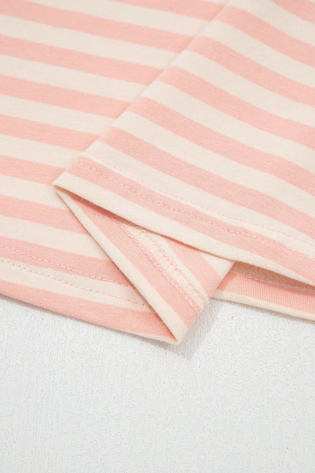 Adelina Stripe Contrast Loose Tee Set-Threaded Pear