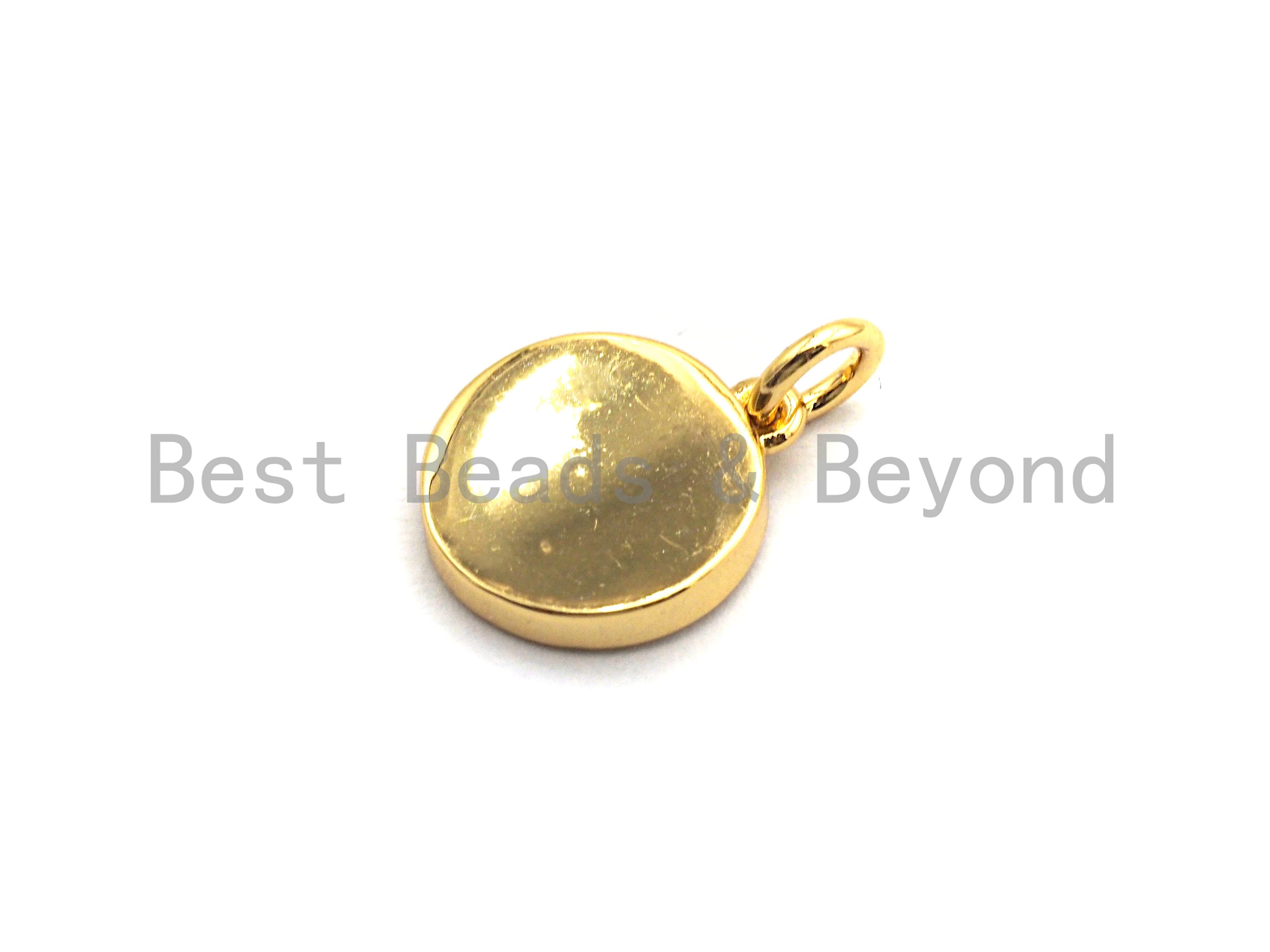 New Trendy Gold Color Micro Pave Rainbow CZ Cubic Zirconia A-Z 26 Initials Letter Pendant, Initial Letter Charm,11x13mm,sku#F820C