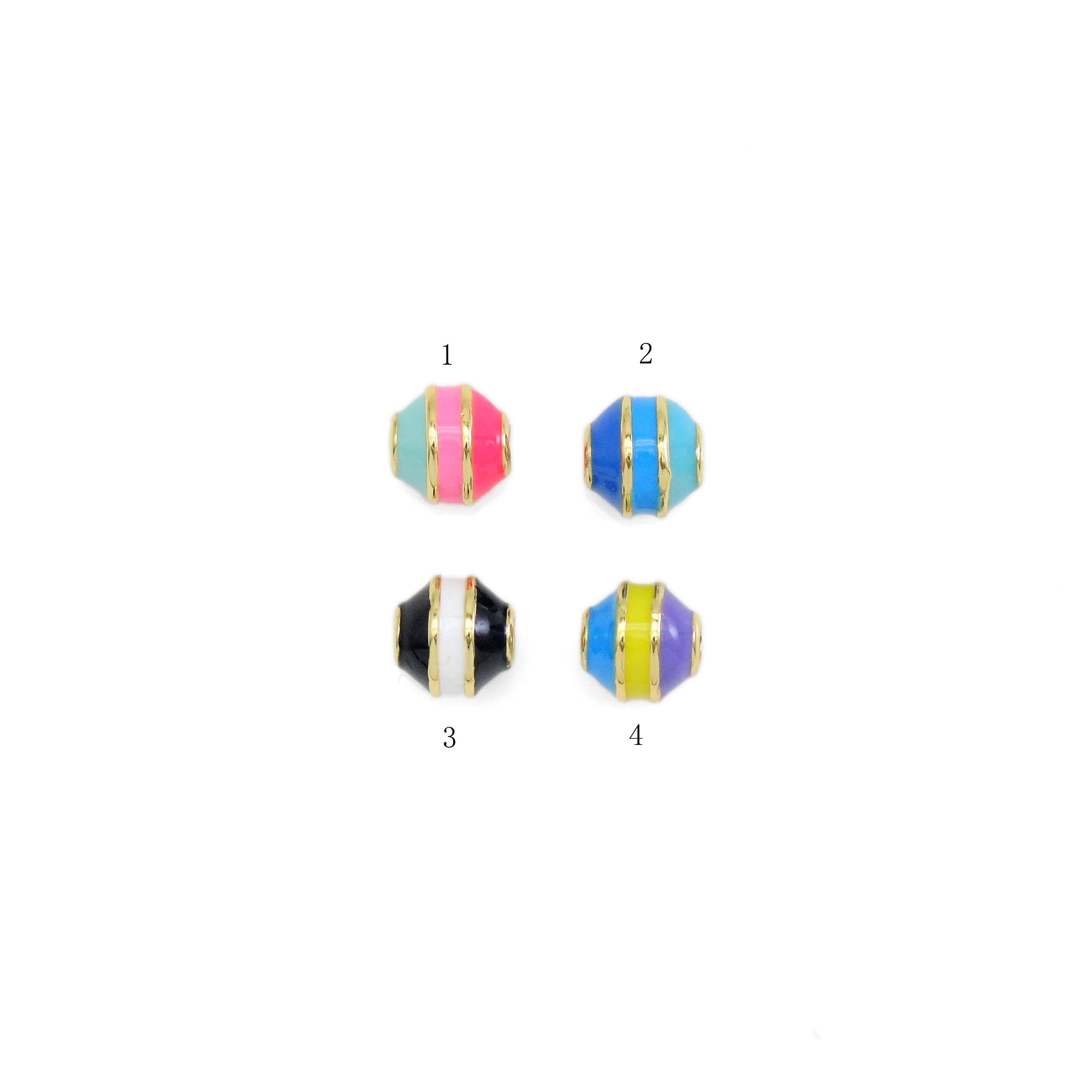 Rainbow Enamel Spacer Beads, Sku#Z1481