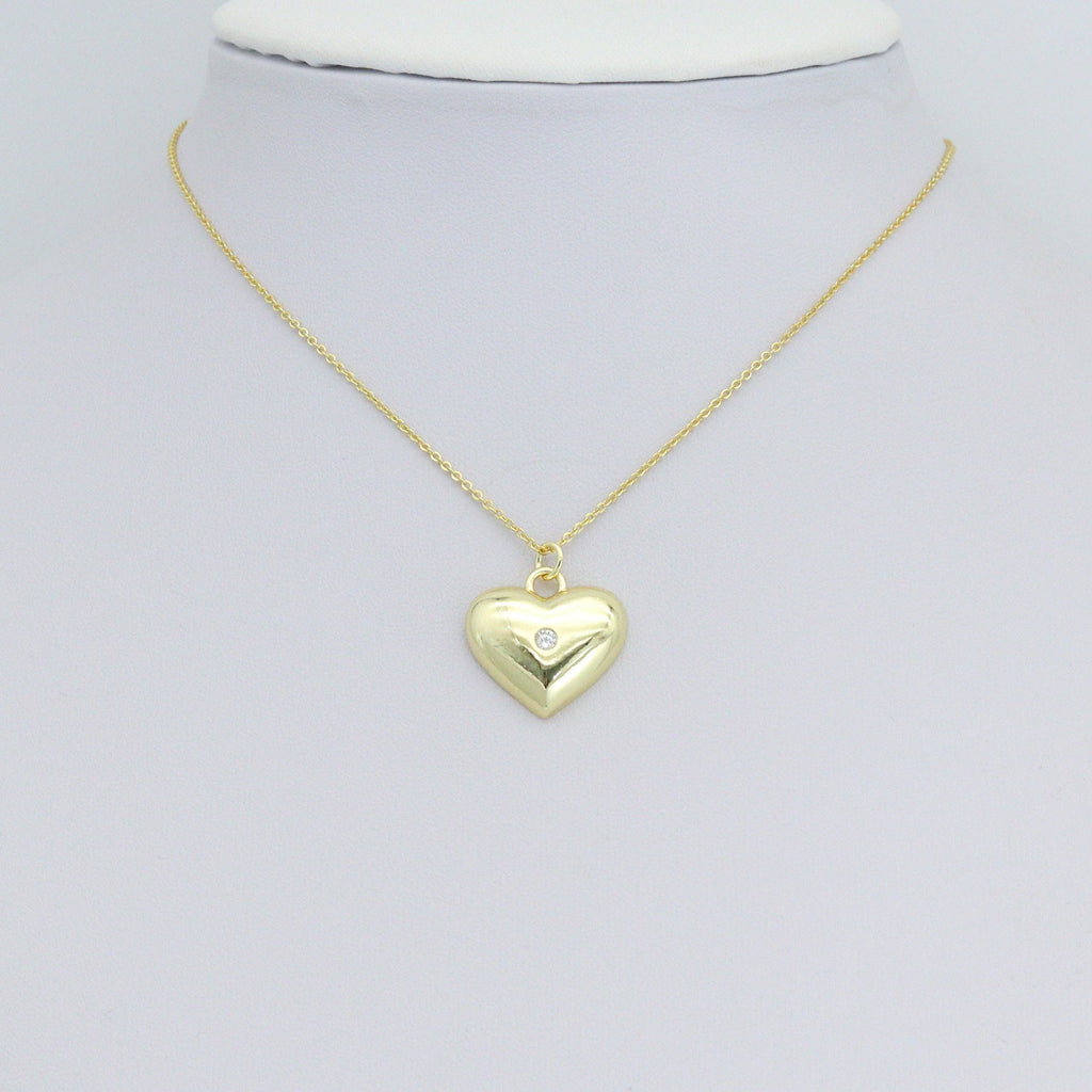 Clear CZ Gold Horseshoe Heart Butterfly Charm Pendant,Sku#LK1253