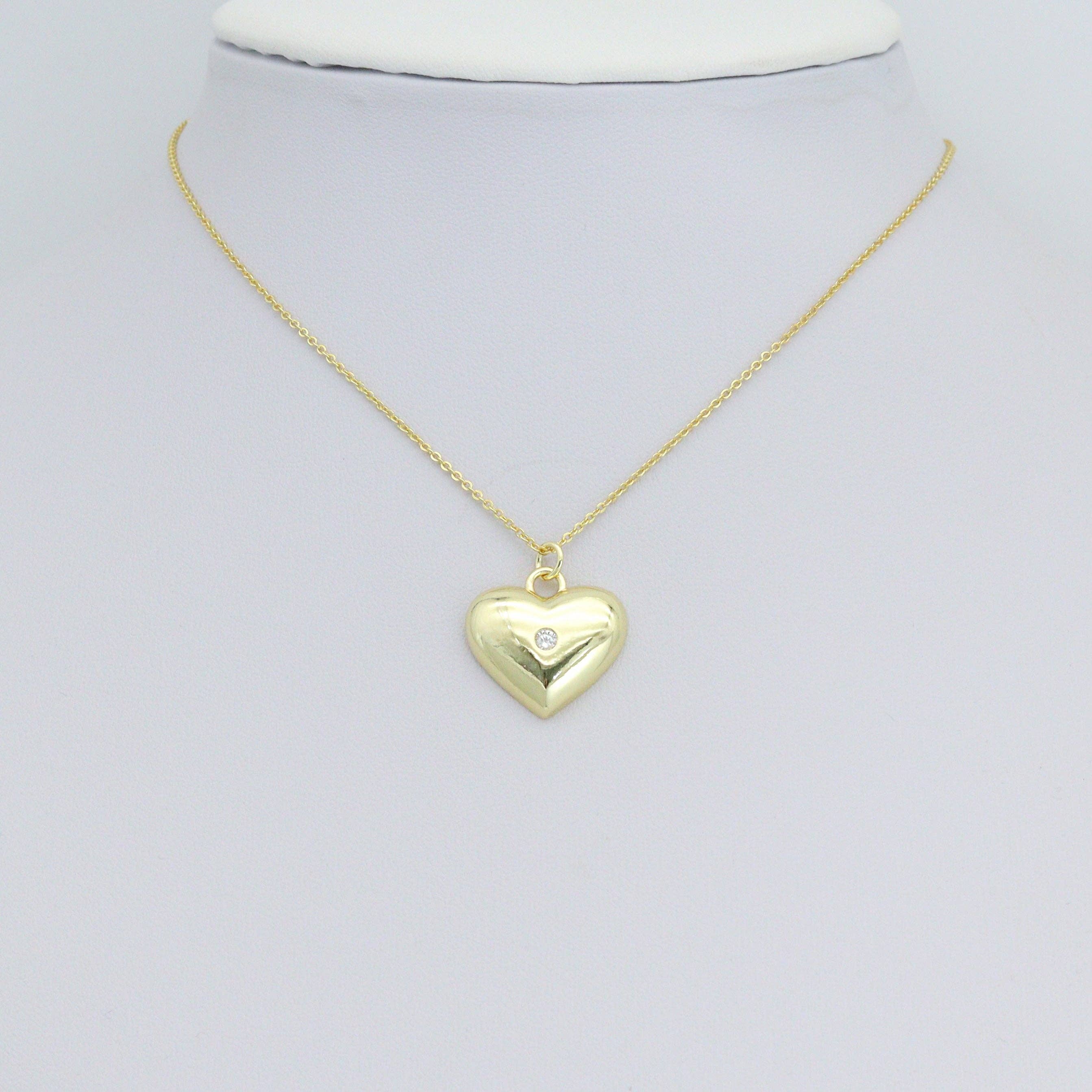 Clear CZ Gold Horseshoe Heart Butterfly Charm Pendant,Sku#LK1253