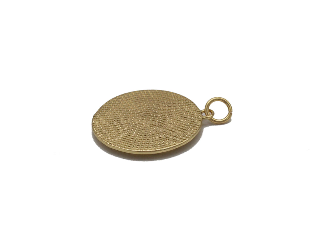 Gold Smiley Face On Round Coin Charm, Sku#ZX97