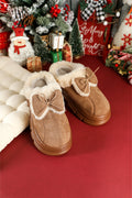 Brynlee Bow Decor Clog Slippers-Threaded Pear