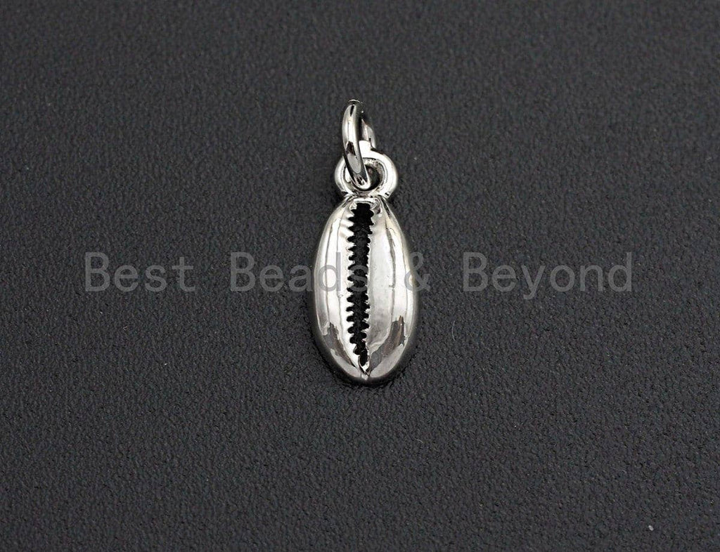 Oval Shell Shaped Pendant/Charm, Cubic Zirconia Pendant Charm,6x13mm,sku#Z562