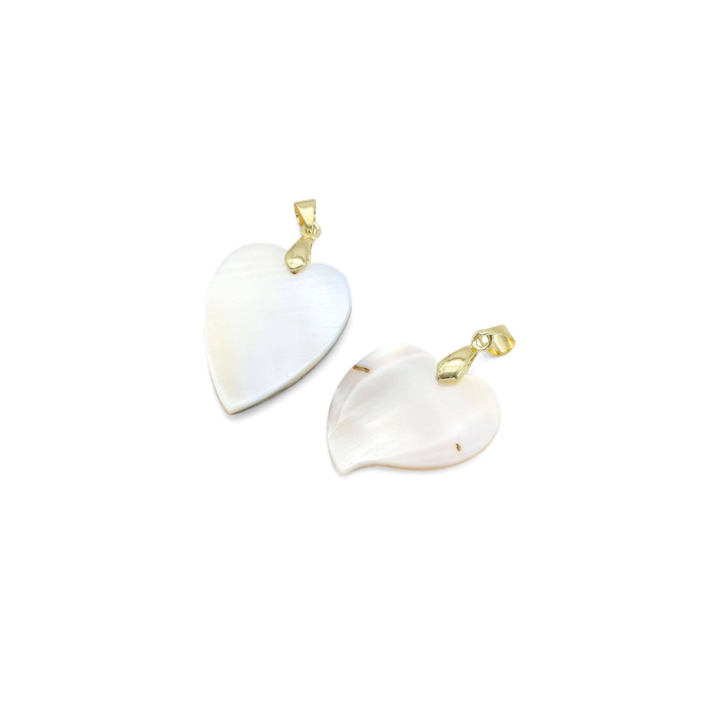 Mother of Pearl Abalone Shell Heart Shape Charm, Sku#LX461