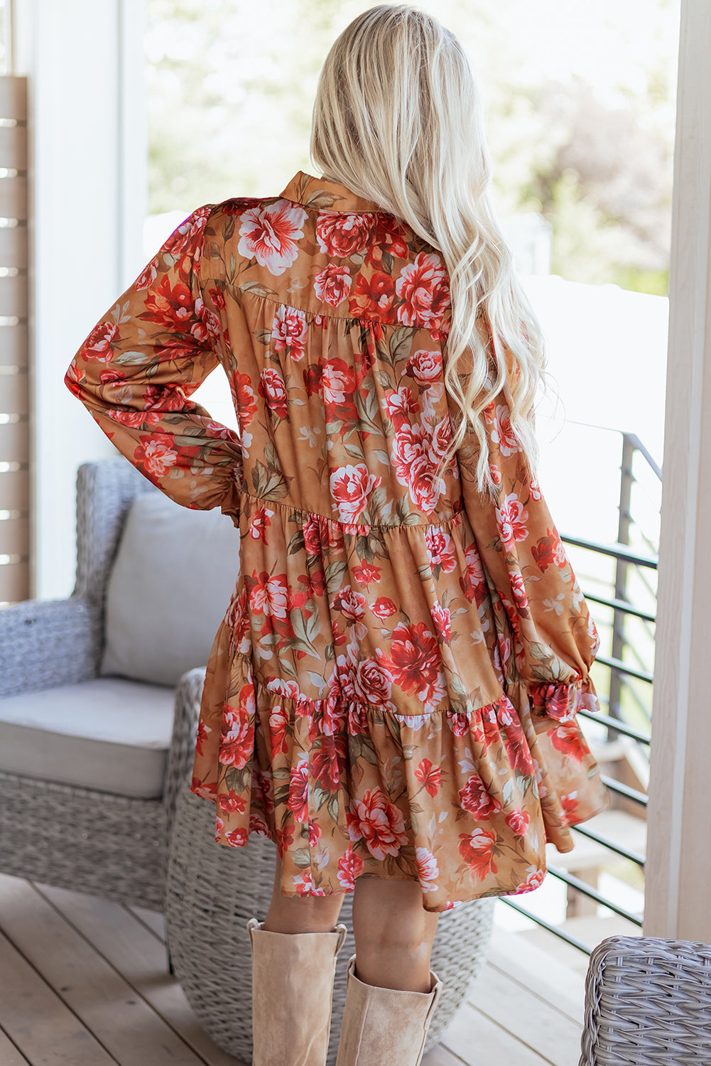 Maddie Ruffle Mini Dress Long Sleeve Top