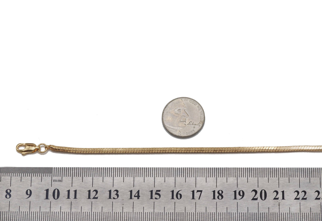 Gold 3mm Snake Chain Necklace with Lobster Clasp, Sku#ZX64-Bestbeads & Beyond