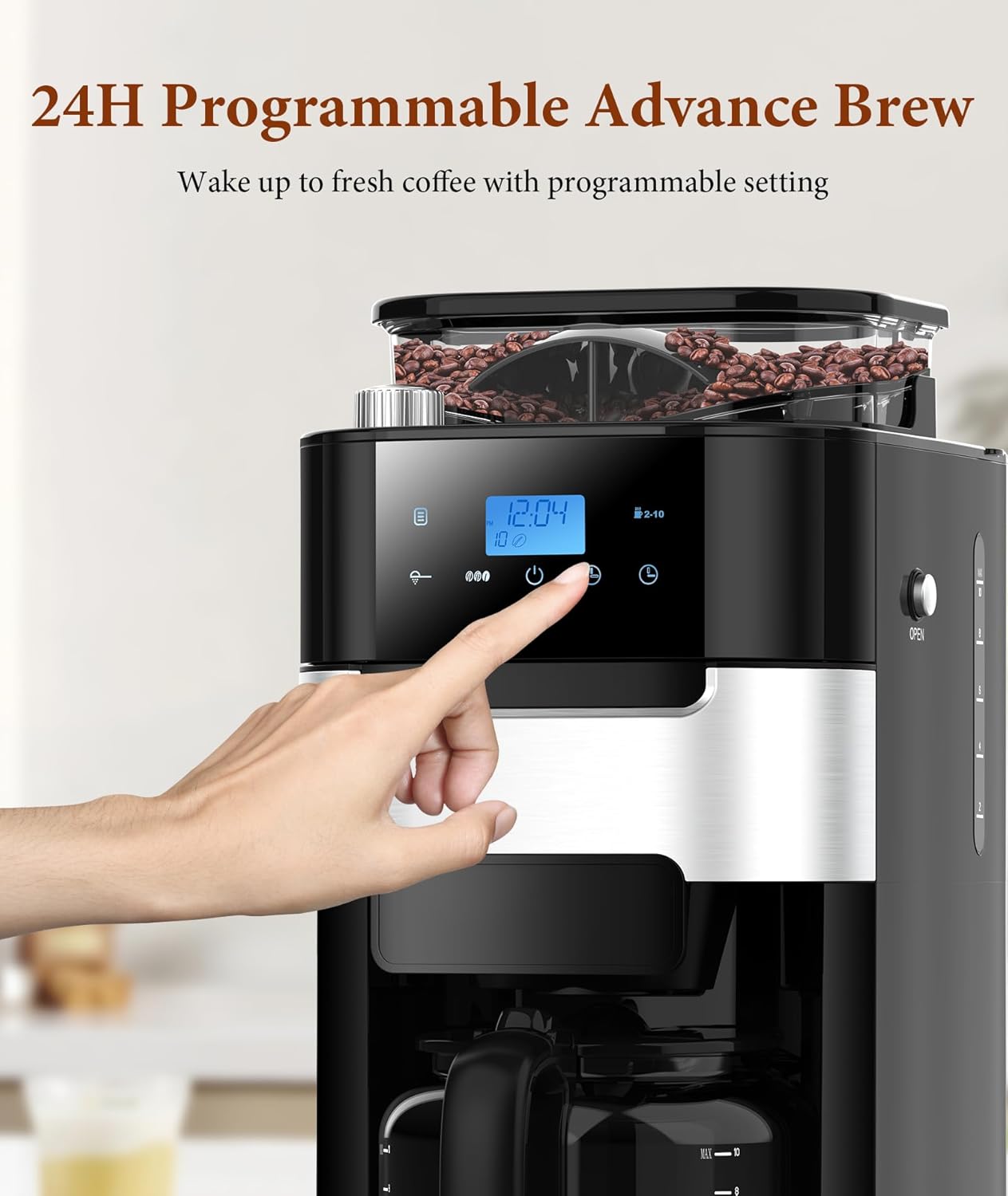 10-Cup Drip Coffee Maker with Built-In Grinde CM8025