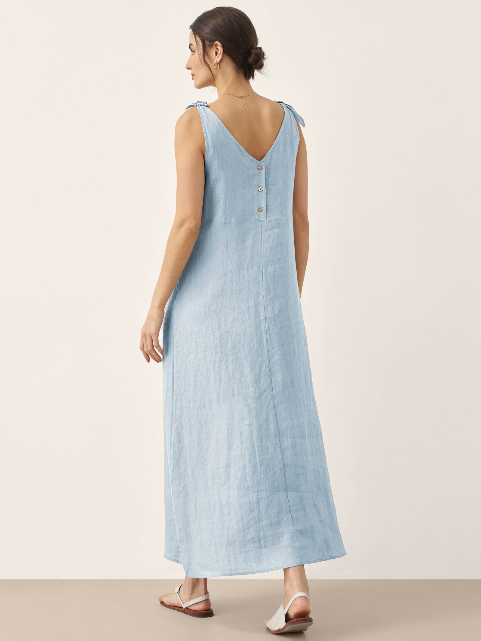 100% Linen Camisole Dress QEARL-LINTICO