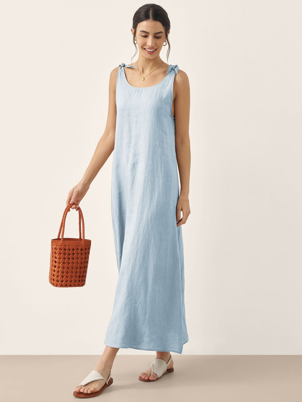 100% Linen Camisole Dress QEARL-LINTICO