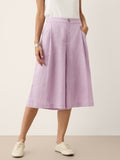 100% Linen A-Line Bermuda Shorts RAVENNA