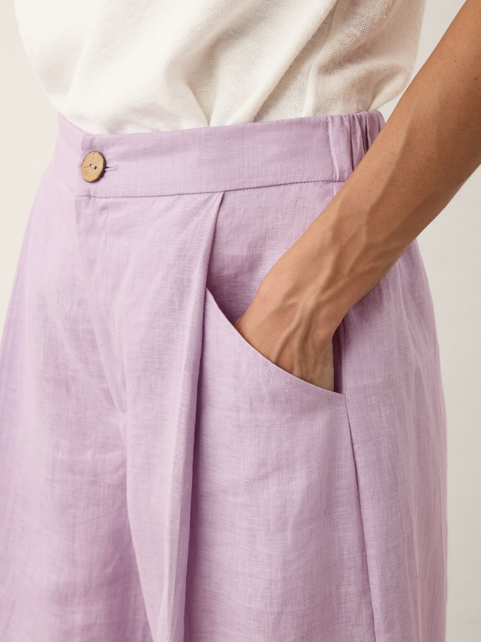 100% Linen A-Line Bermuda Shorts RAVENNA