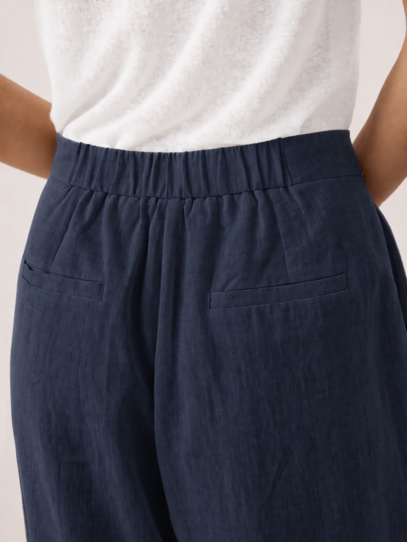 100% Linen Buttoned Slit-Hem Pants KATYA-LINTICO
