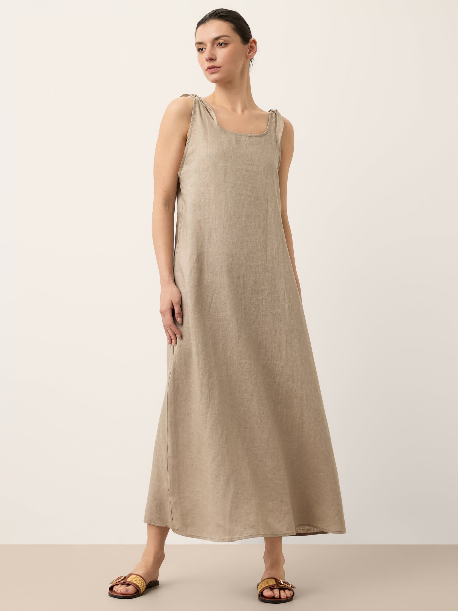 100% Linen Camisole Dress QEARL-LINTICO