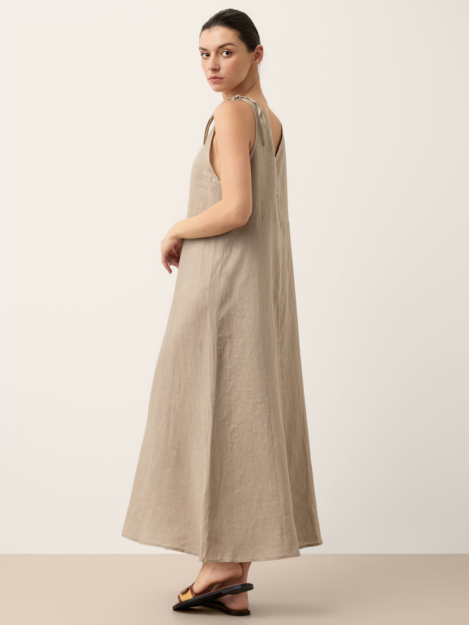 100% Linen Camisole Dress QEARL-LINTICO