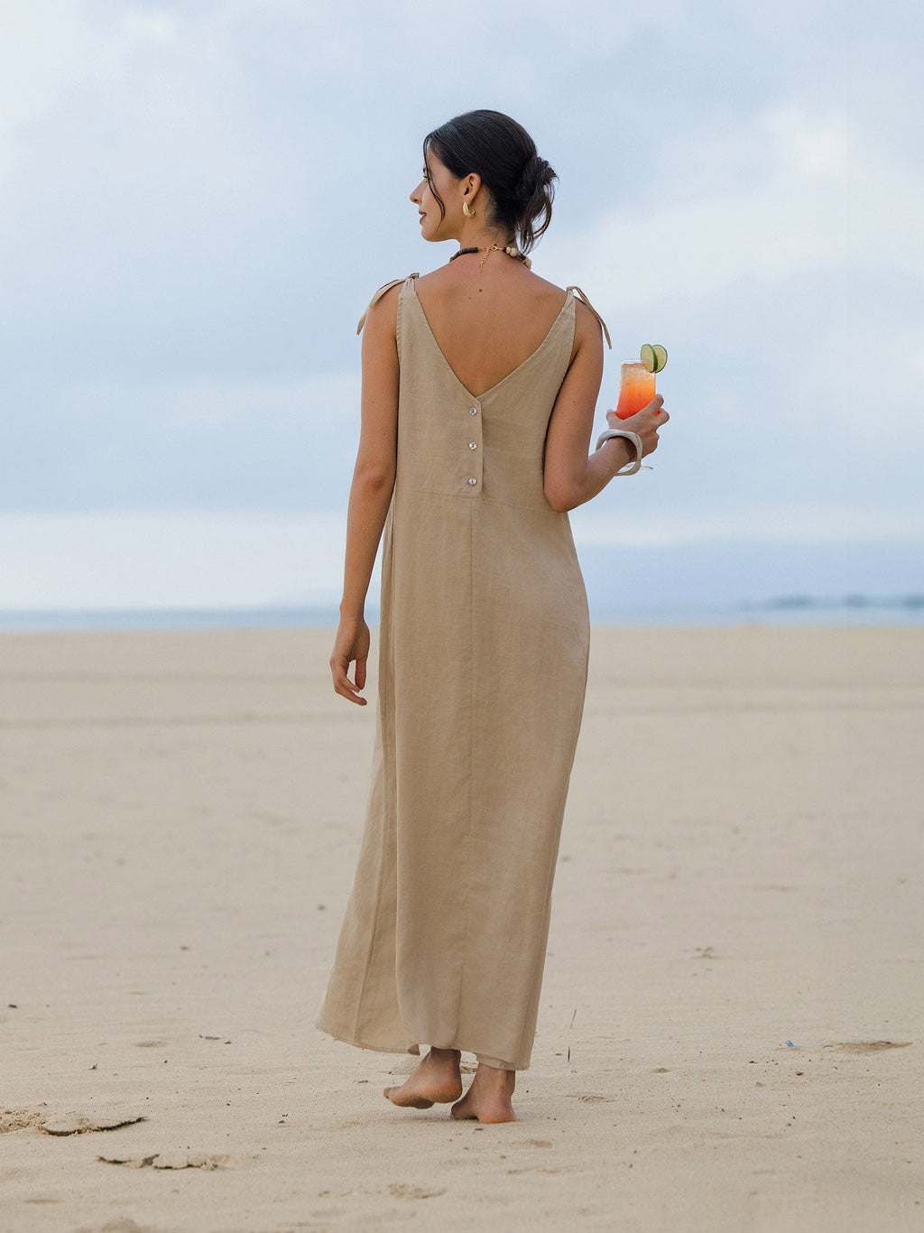 100% Linen Camisole Dress QEARL-LINTICO