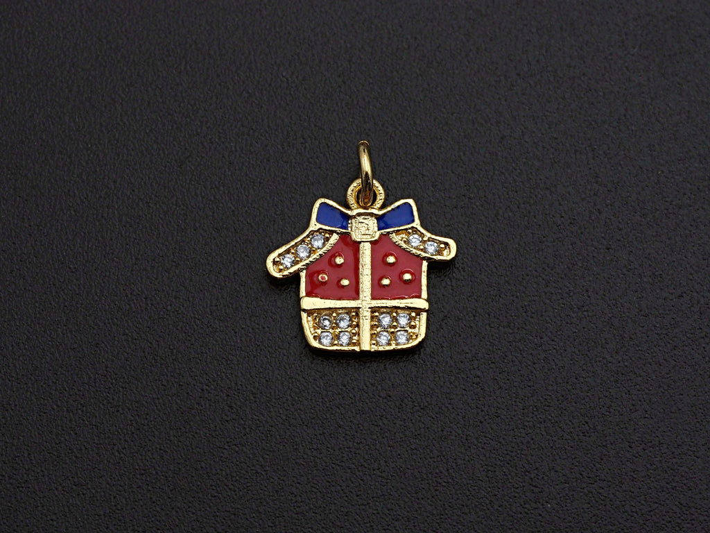 Enamel Colorful Christmas decoration Pendant,CZ Micro Pave Oil Drop pendant,Enamel Jewelry, Christmas Charm,9-15mm, sku#Z669