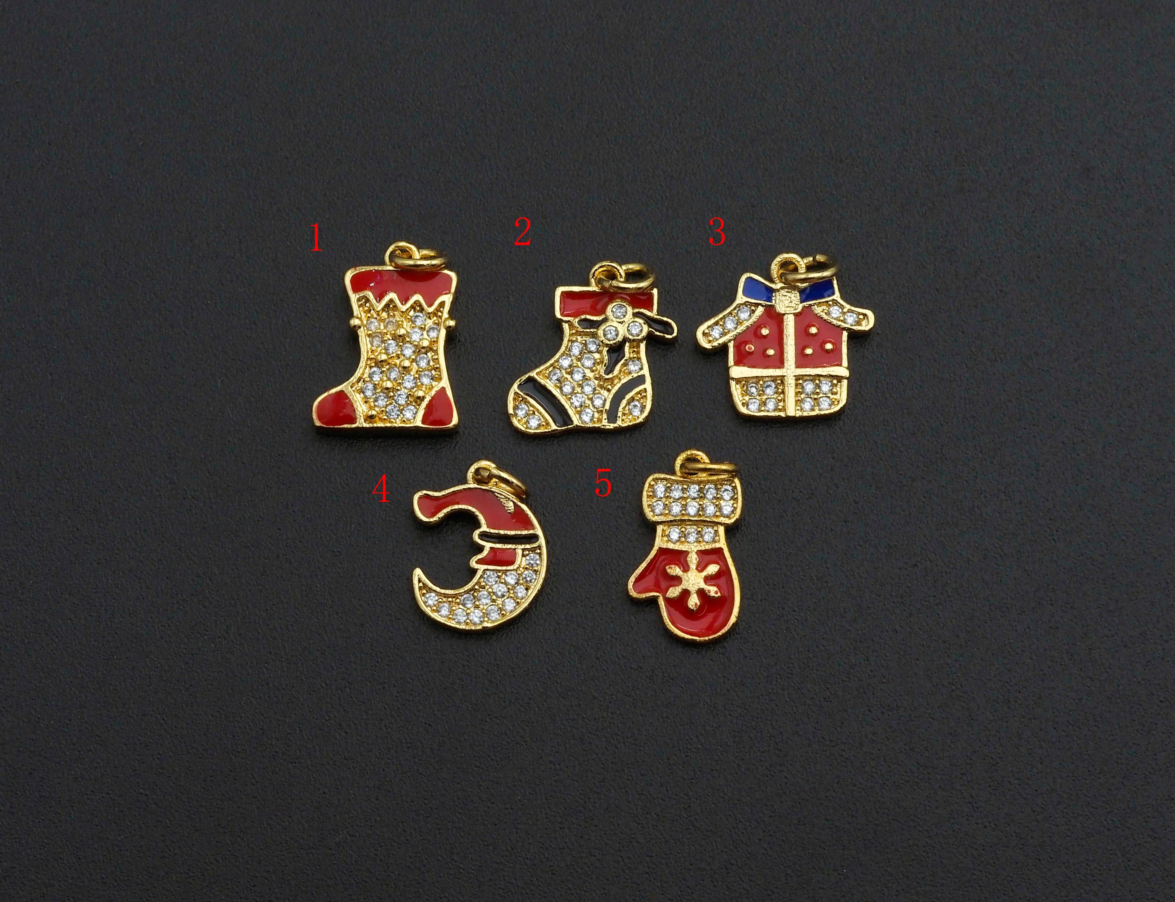Enamel Colorful Christmas decoration Pendant,CZ Micro Pave Oil Drop pendant,Enamel Jewelry, Christmas Charm,9-15mm, sku#Z669