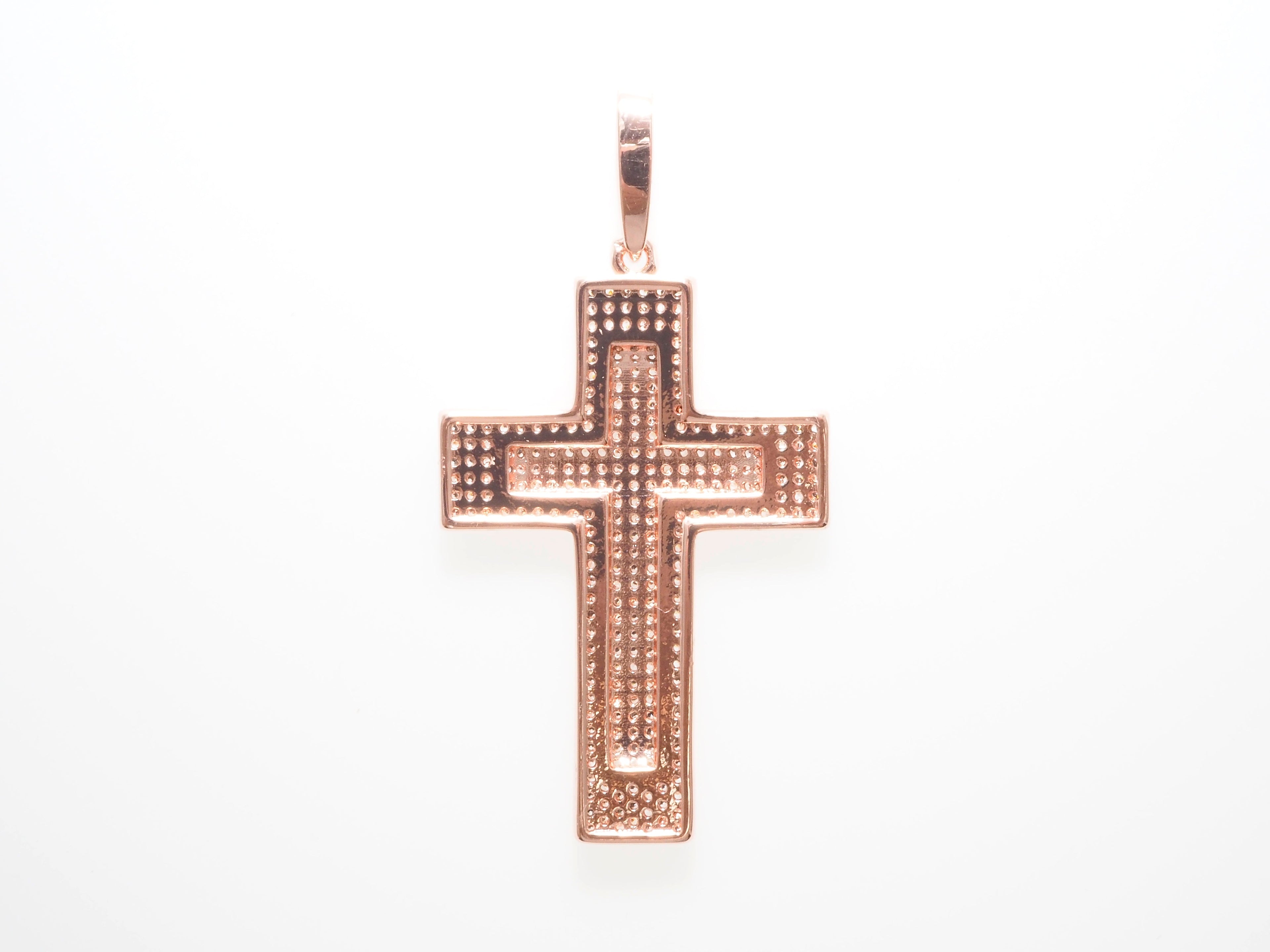 Large CZ Micro Pave Cross Pendant with Cross Symbol,Gold/Silver/Black/Rose Gold Cross,Cubic Zirconia Jewelry Findings,28x38mm,sku#F484