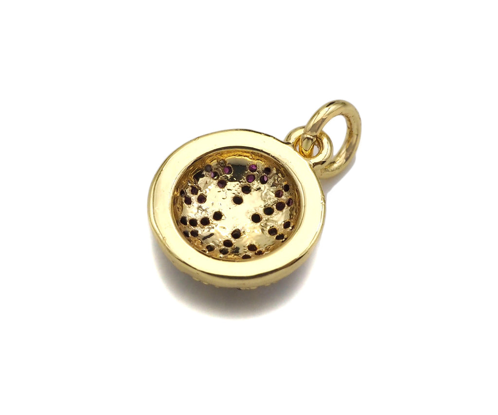 CZ Micro Pave Gold Silver Basketball Charm, Cubic Zirconia Pendant, Sport ball Charm, CZ Micro Pave Pendant,11x13mm, Sku#F1348