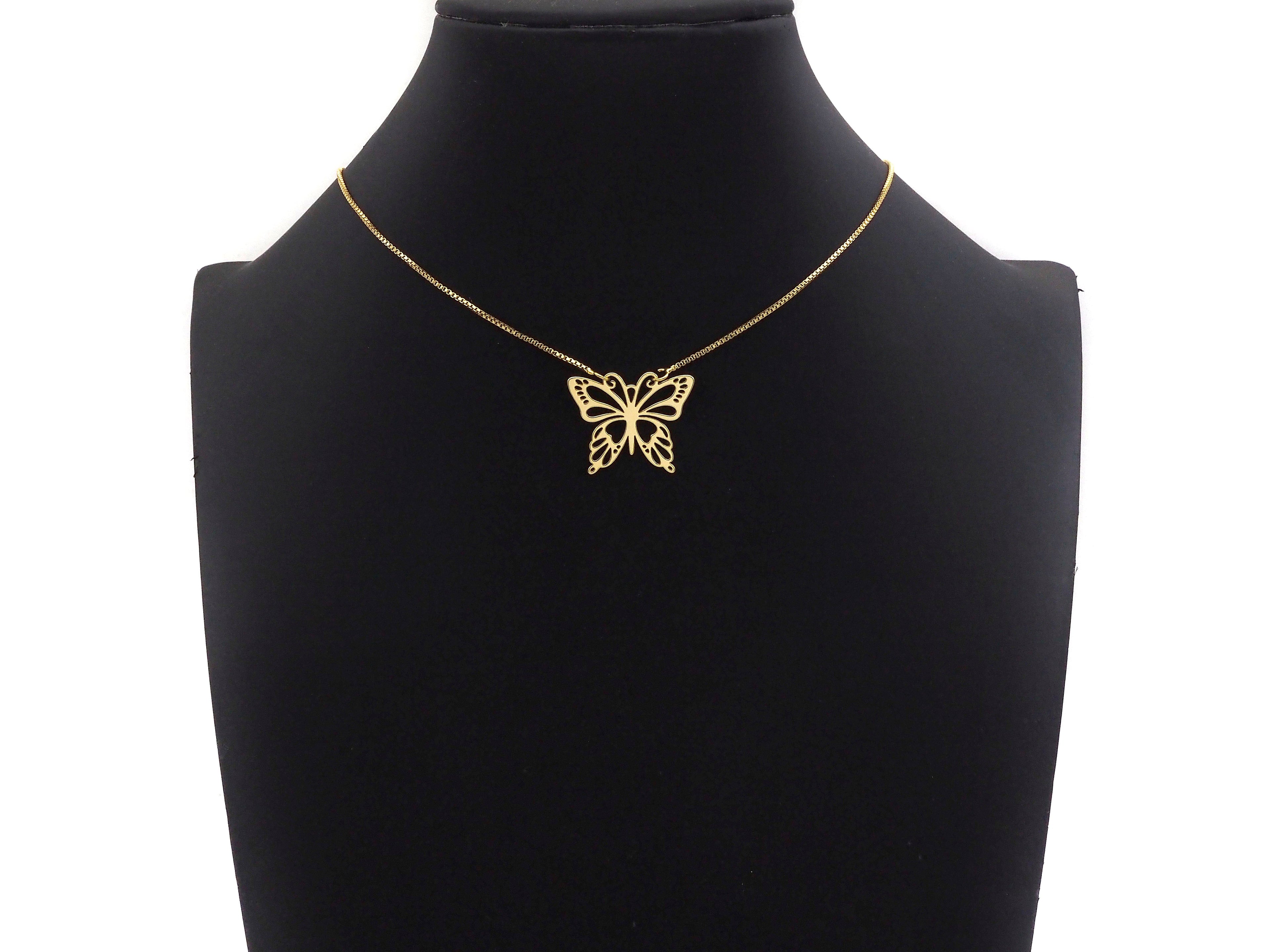 18K Gold Butterfly Frame Shaped Pendant/Charm, Butterfly pendant Charm for bracelet necklace earrings, minimalist jewelry, 26x21mm,sku#Y314