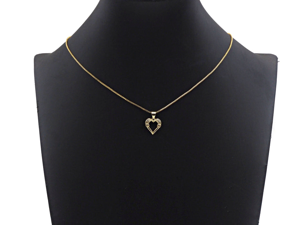 Gold Peach Heart Shape Charms, Dainty Charms, Gold Pendant, Heart Necklace Charms, 13x14mm, Sku#F1292