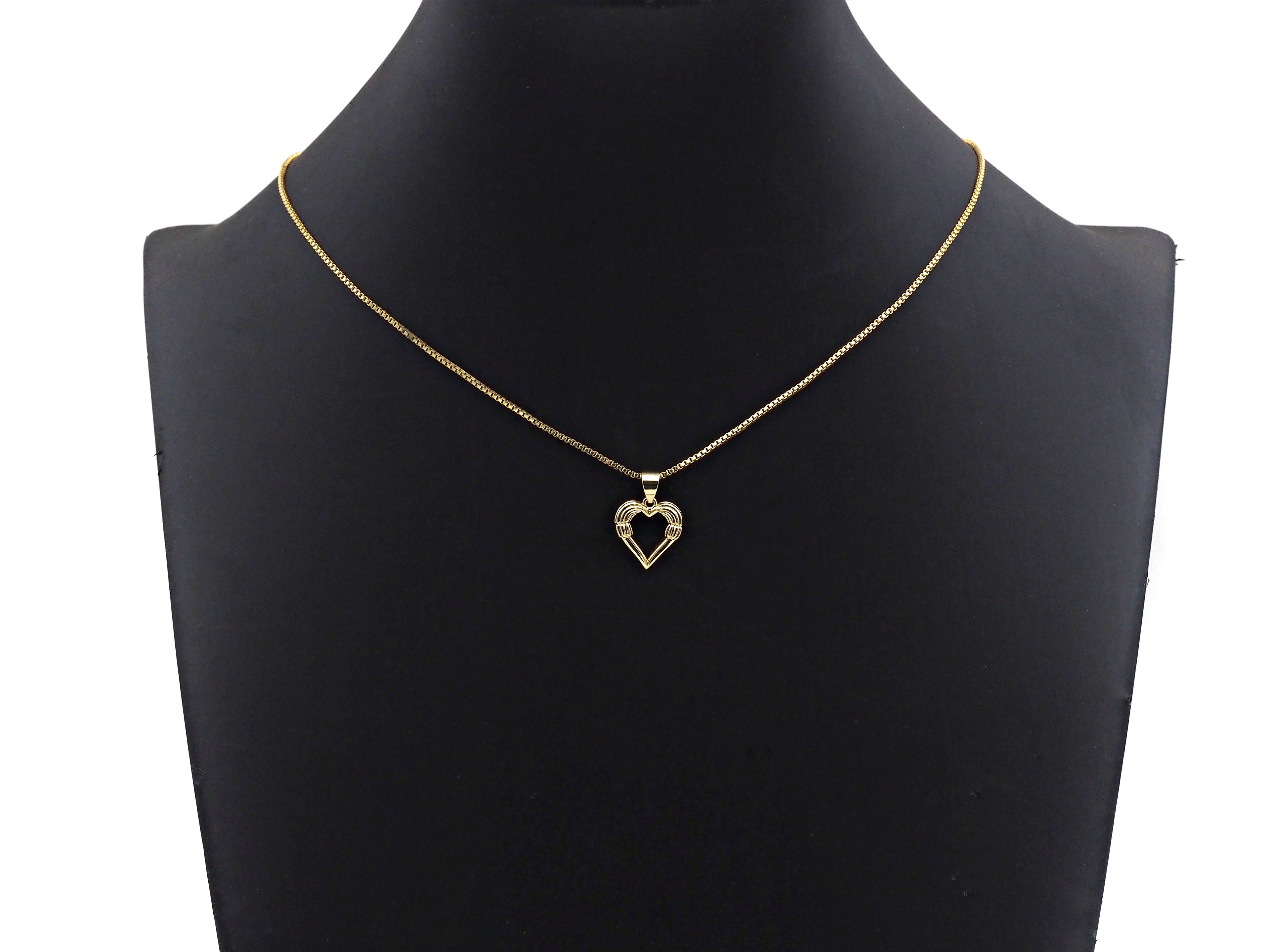Gold Peach Heart Shape Charms, Dainty Charms, Gold Pendant, Heart Necklace Charms, 13x14mm, Sku#F1292