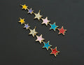Enamel Colorful String Five Star Pendant,CZ Micro Pave Oil Drop pendant,Enamel pendant,Enamel Jewelry, 15x72mm,sku#Z672