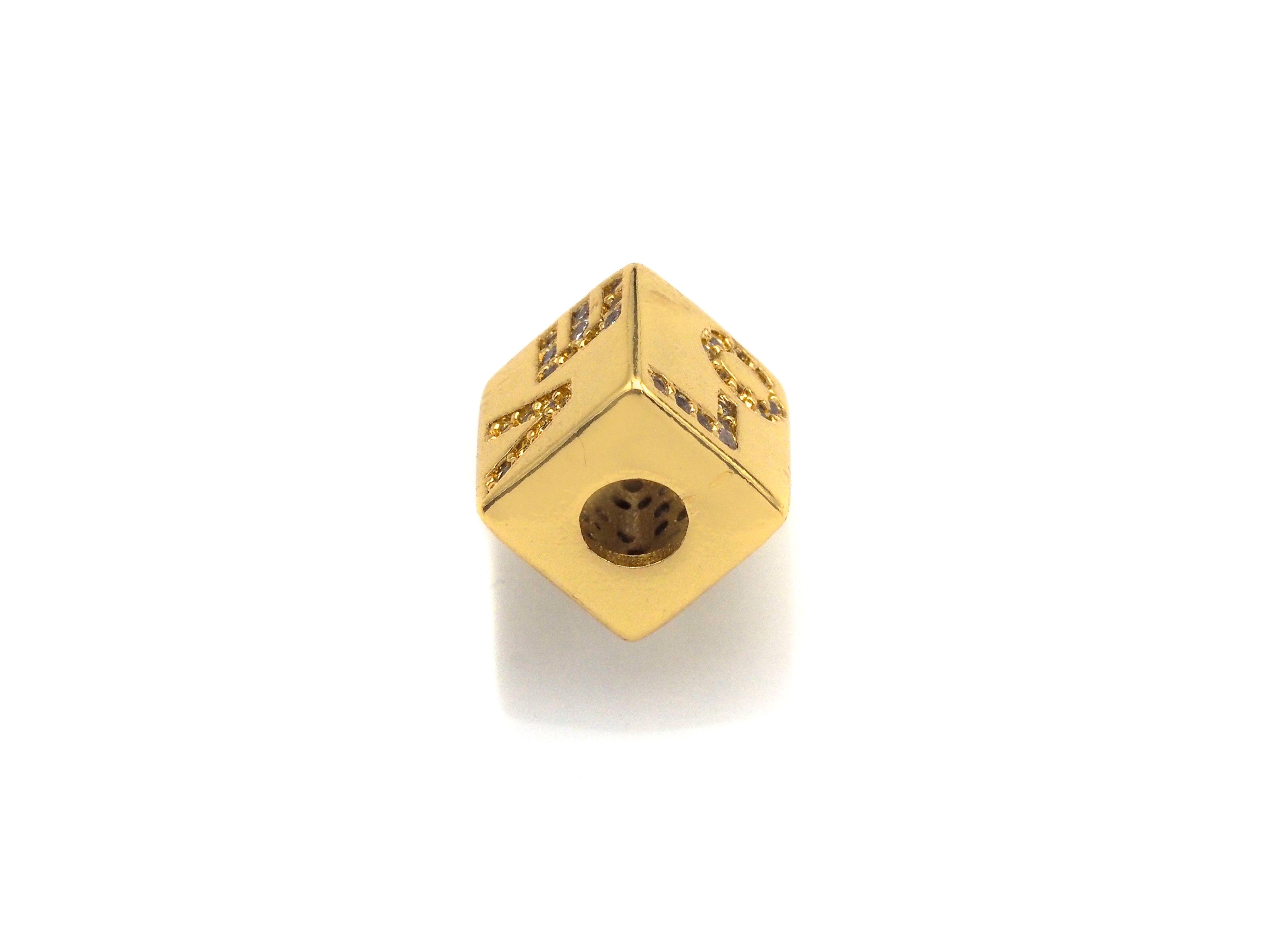 Gold Silver LOVE Infinity FUN Dice Cube Spacer Bead, sku#Z716