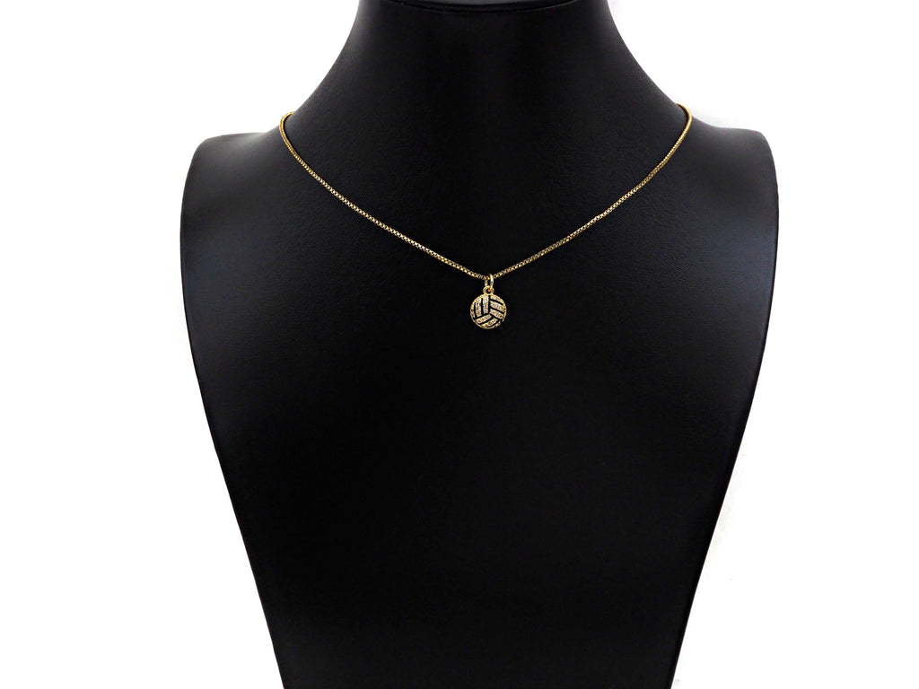 CZ Micro Pave Gold Silver Volleyball Charm, Cubic Zirconia Pendant, Volleyball Charm, CZ Micro Pave Sport ball Pendant,10x12mm, Sku#F1349