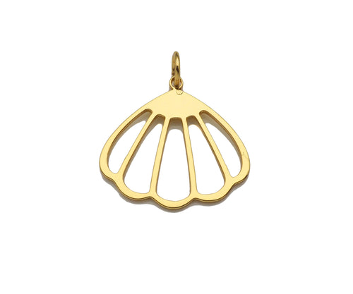 18K Gold Frame Shell Shaped Pendant/Charm, Fan Shell Shape Charm, Minimalist Jewelry, Jewelry making findings,20x19mm,sku#Y316