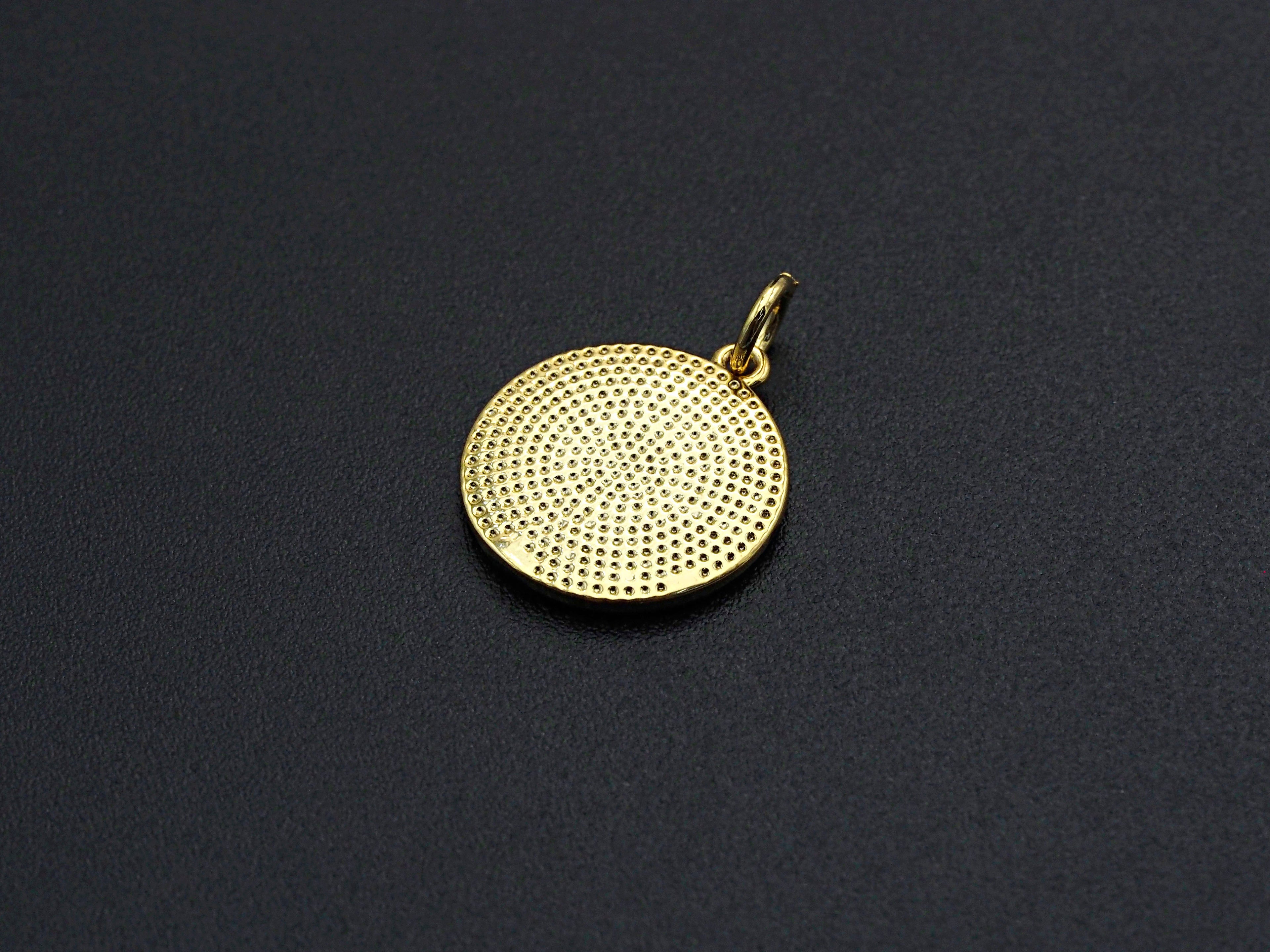 Medallion Insects on Round Coin Pendant, Round Coin Pendant, Gold/Silver Tone, 15X17mm, Sku#Z725