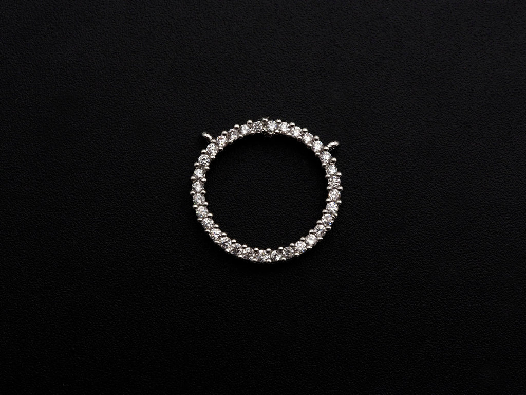CZ Micro Pave Large Hollow out Round Ring Pendant, Cubic Zirconia Pave Pendant, Fashion Jewelry Findings, 18mm, sku#Z825