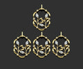CZ Micro Pave Flower On Picture Frame Shape Pendant,18K Gold Charm, Necklace Bracelet Charm Pendant, 31x20mm,Sku#FH157