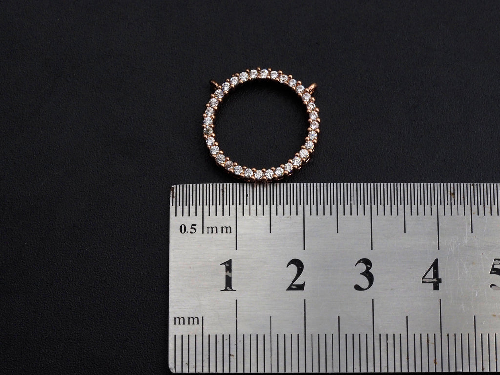 CZ Micro Pave Large Hollow out Round Ring Pendant, Cubic Zirconia Pave Pendant, Fashion Jewelry Findings, 18mm, sku#Z825