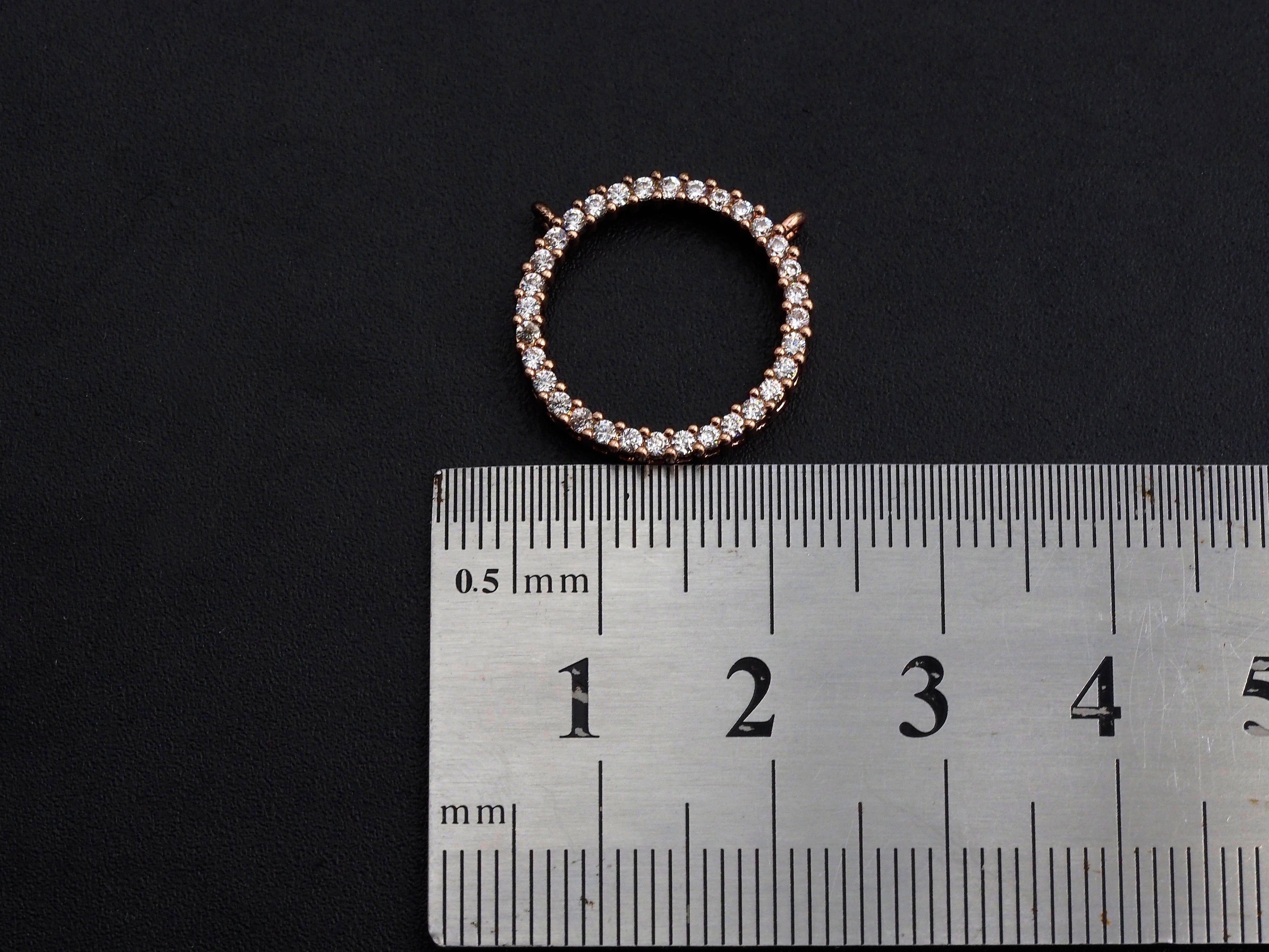 CZ Micro Pave Large Hollow out Round Ring Pendant, Cubic Zirconia Pave Pendant, Fashion Jewelry Findings, 18mm, sku#Z825