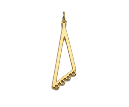 18K Gold Frame Triangle Shaped Pendant/Charm, Gold Frame Pendant Charm, Earring Necklace Bracelet making findings, 9x31mm,sku#Y317