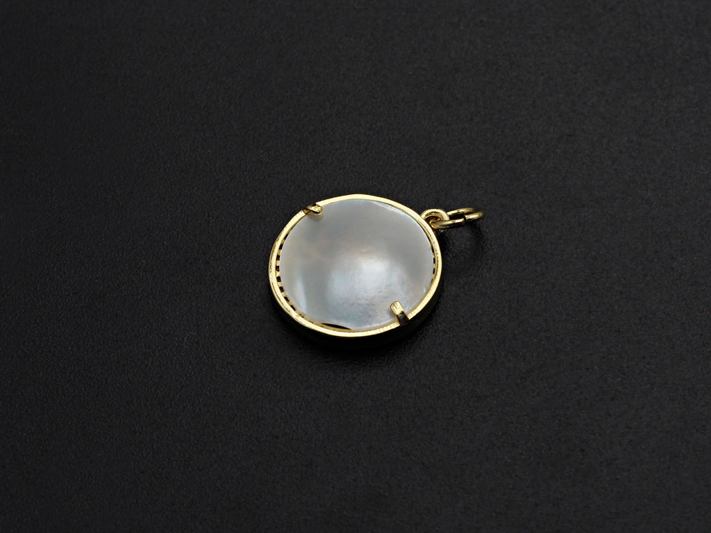 Mother-of-pearl Inlay Mama Letter And Heart Round Pendant/Charm, Mama Letter Shape Pendant, Mom Charm, Mother's day Charm,16mm,Sku#Z798