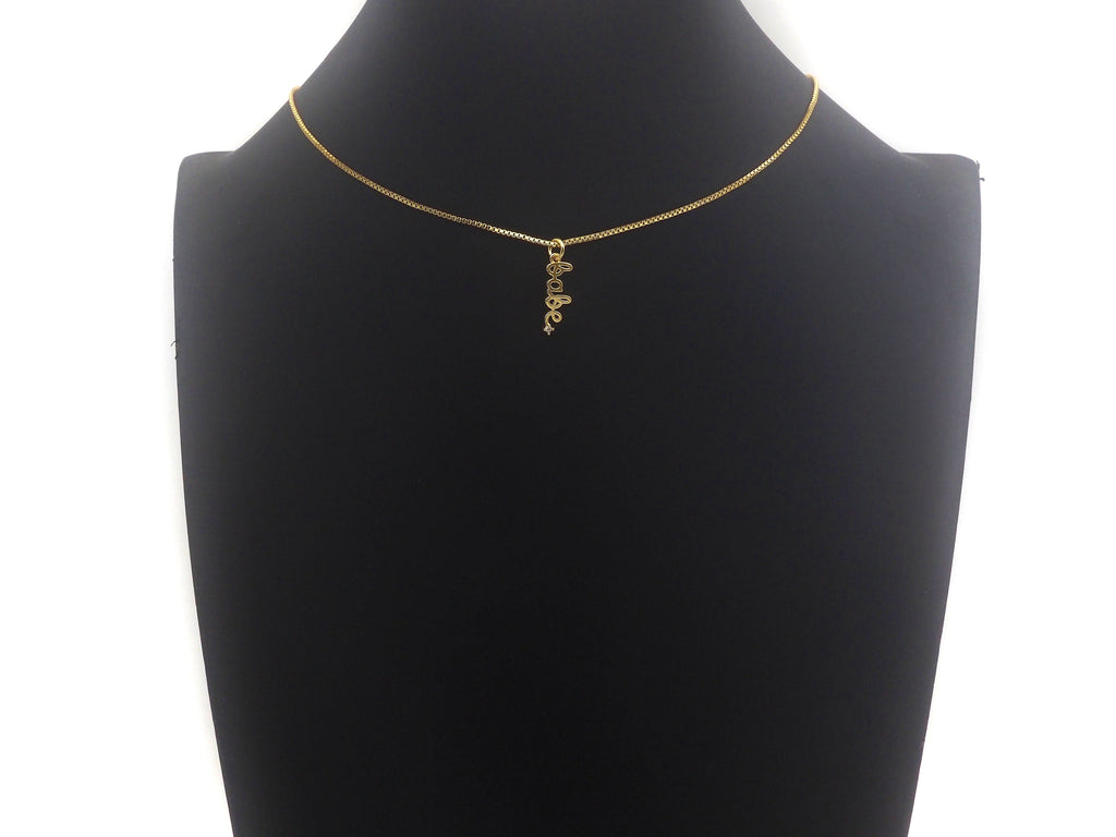 Gold/Silver CZ Micro Pave Babe Letter Shape Pendant, Alphabet Pave Pendant, Real Gold plated, 7x18mm, Sku#Z1153