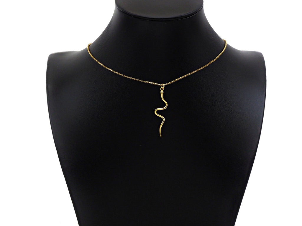 Dianty Snake Shape Pendant/Charm, Bracelet Necklace Cubic Snake Pendant Charm, Silver/Gold Tone,10x40mm,Sku#Z1256