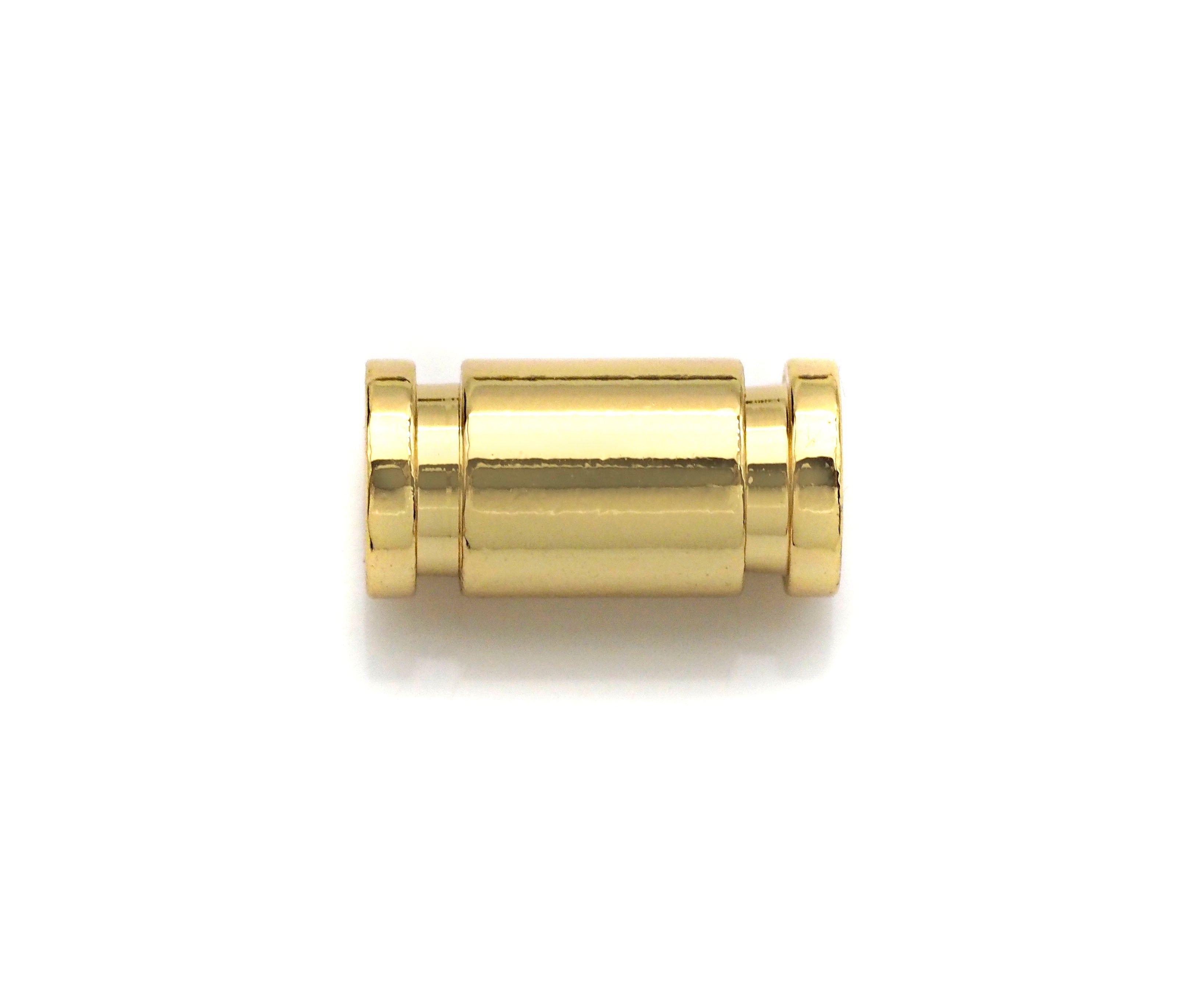 2pc 18K Gold High Polished Tube Space Bead, Tube Shape Beads, Men's Jewelry Findings, Bracelet Beads, 5x10mm, sku#Y322