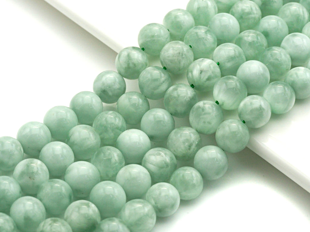 Natural Green Angelite Beads, 6mm/8mm/10mm/12mm Round Smooth Gemstone Beads, Green Angelite, 15.5"Full Strand, sku#U617