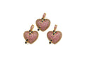 Fuchsia CZ Micro Pave Cupid's Arrow Heart  Pendant, Cubic Zirconia Heart Pendant, Gold Tone pendant, 19mm, sku#F1122