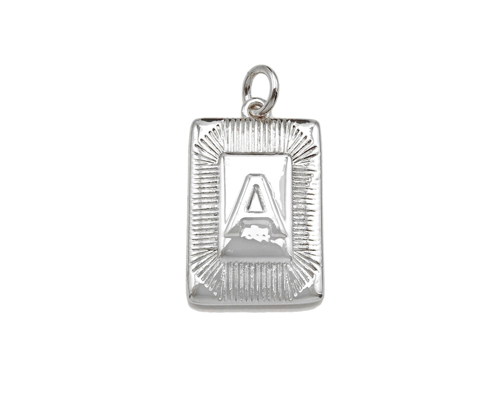 Silver Initial Letter Charm, Alphabet Letter Charm, SKU#F1347C
