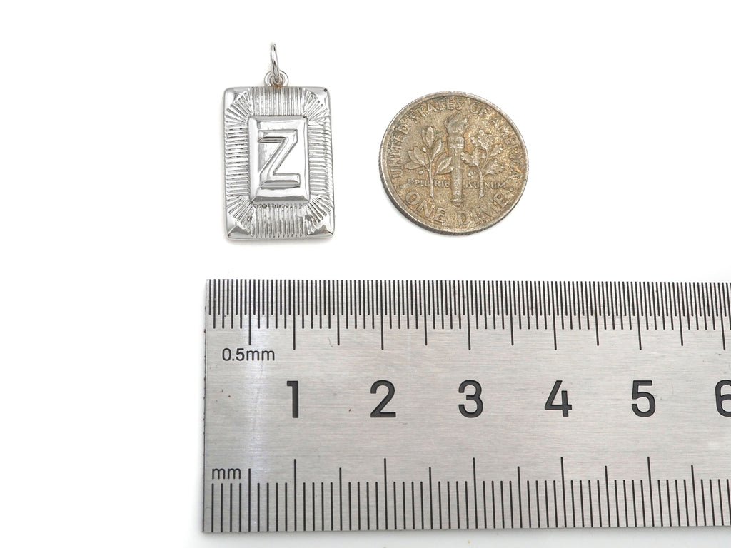 Silver Initial Letter Charm, Alphabet Letter Charm, SKU#F1347C
