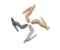 CZ Micro Pave High-heel Shoes Shape Charm/Pendant,  18x17x6mm, sku#F1265C