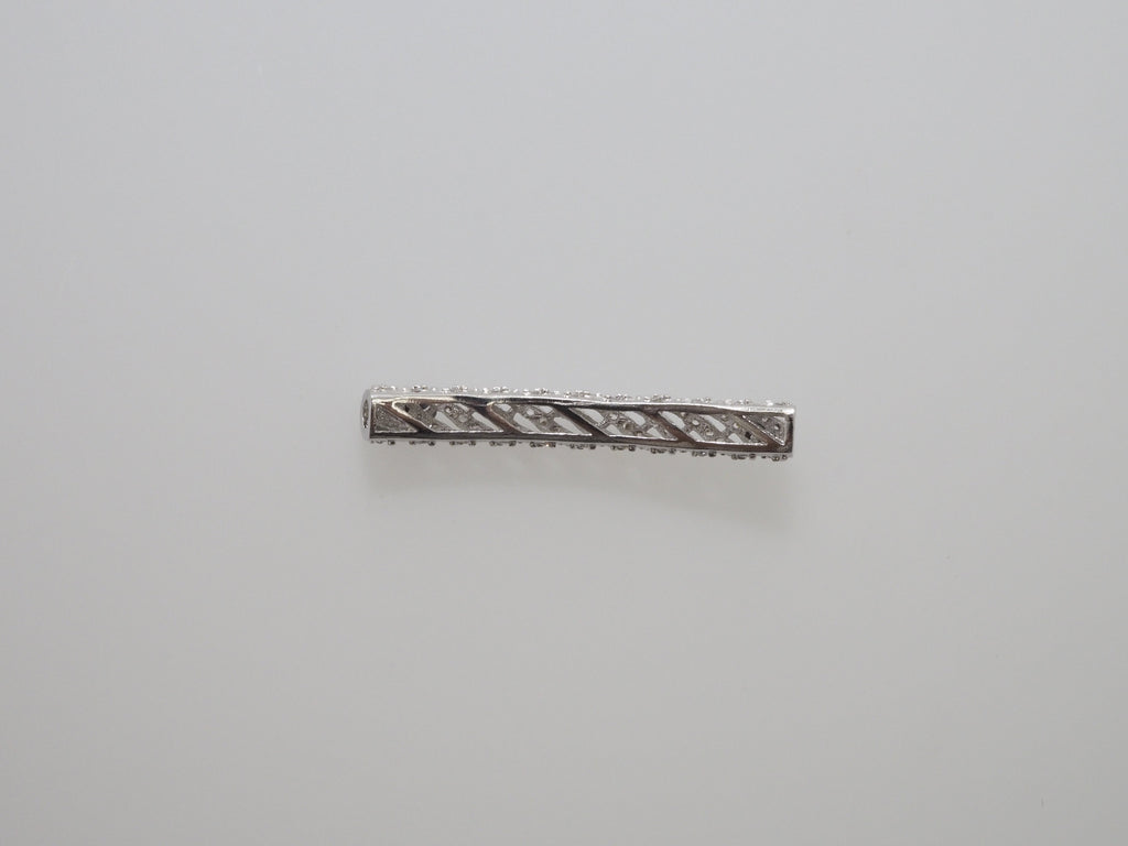 CZ Micro Pave Twill Curved Tube Beads, Tube Beads for Bracelet, CZ Pave Spacer, Gold/Rose Gold/Black/Silver Spacer Tube, 5x35mm,sku#G400C