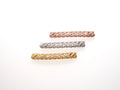 CZ Micro Pave Twill Curved Tube Beads, Tube Beads for Bracelet, CZ Pave Spacer, Gold/Rose Gold/Black/Silver Spacer Tube, 5x35mm,sku#G400C